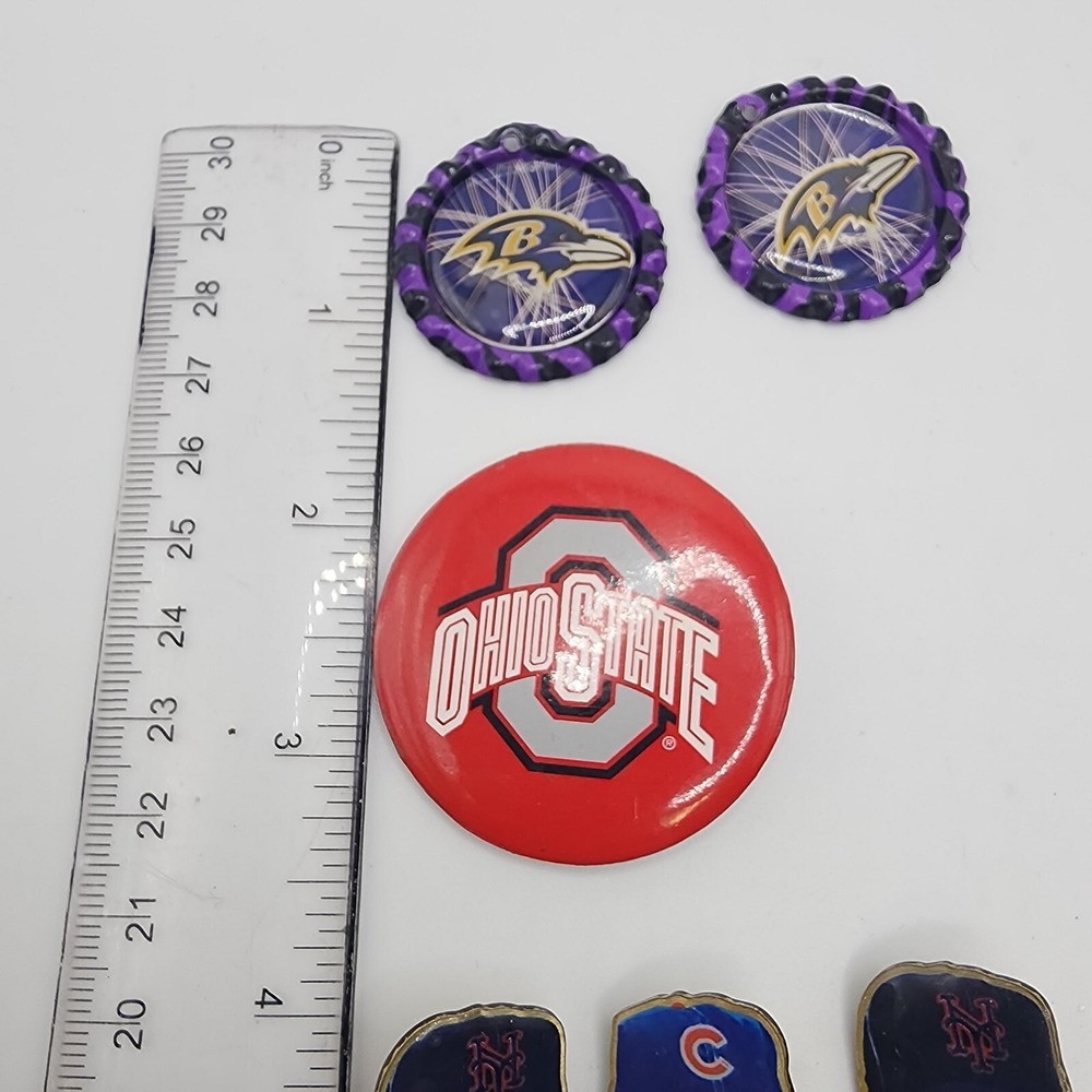 Vintage Sports Theme Pinback Button Lapel Pin Lot Enamel Metal Olympics Baseball - Picture 7 of 16